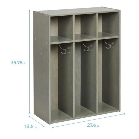 ECR4Kids Streamline 3-Section Toddler Coat Locker, Kids Furniture, Natural in Kuwait