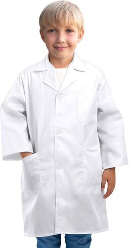 Doctor Costume for Kids, Toddler Doctor Coat with Stethoscope, Kids Lab Coat Career Day Costume for Boys Girls in Saudi Arabia