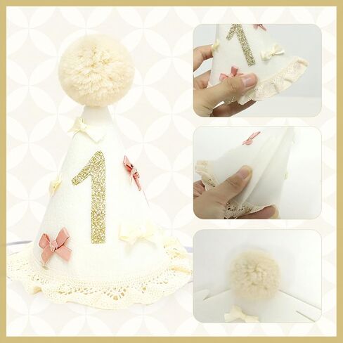 Bow 1st Birthday Hat for Girls - First Birthday Hat Crown for Party Decorations in Saudi Arabia