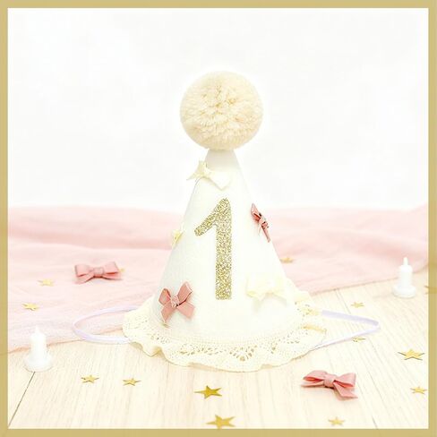 Bow 1st Birthday Hat for Girls - First Birthday Hat Crown for Party Decorations in Saudi Arabia