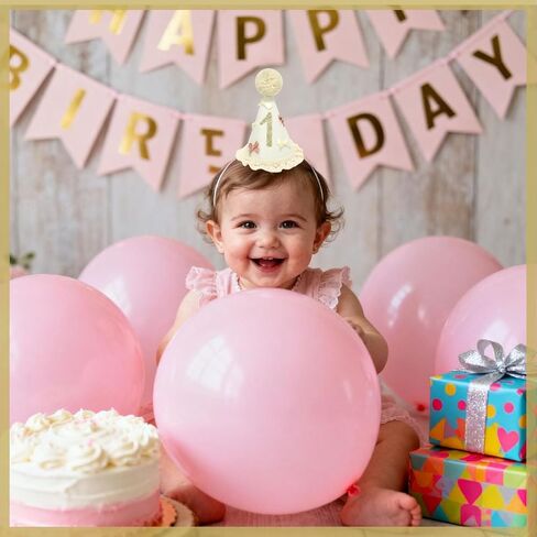 Bow 1st Birthday Hat for Girls - First Birthday Hat Crown for Party Decorations in Saudi Arabia