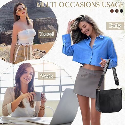 Chase Chic Crossbody Bags for Women, Vegan Leather Hobo Handbags Trendy Ladies Shoulder Bag Purse with 2 Adjustable Straps in Kuwait