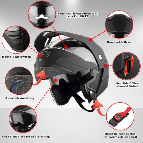 1Storm New Motorcycle Modular Flip up Full Face Helmet Dual Visor: HJK910 DSPORT in Saudi Arabia