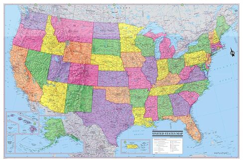 Cool Owl Maps United States & World Wall Maps - 2 Folded Paper Map Set (36"x24" when unfolded) in Saudi Arabia