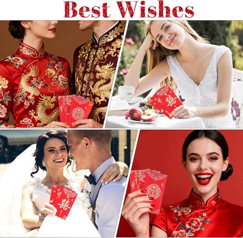 8 PCS Chinese Red Envelopes Wedding, Chinese Lucky Money Envelope, Large Red Pocket Packet, Paper Lucky Money Envelope for Weddings in Saudi Arabia
