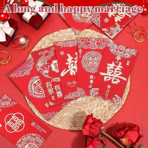 8 PCS Chinese Red Envelopes Wedding, Chinese Lucky Money Envelope, Large Red Pocket Packet, Paper Lucky Money Envelope for Weddings in Saudi Arabia