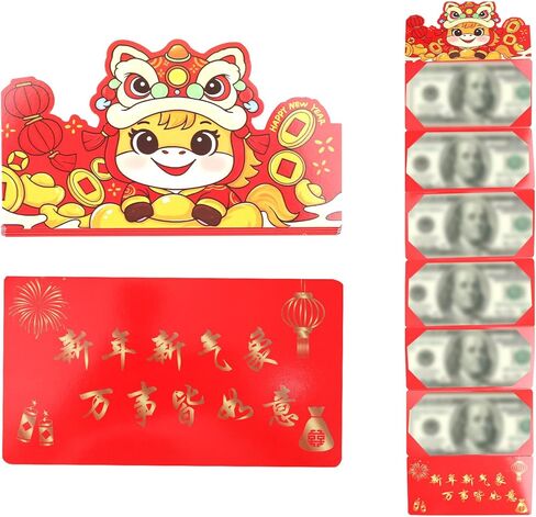 8pcs 2026 Chinese New Year Red Envelopes, Lunar Horse New Year Money Holders with 6 Card Slots Each Spring Festival Hong Bao Pocket for Cash Gifts Party Supplies & Decorations in Saudi Arabia