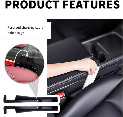 Car Seat Gap Filler 2 Pack - One Second Embedded Car Seat Crack Gap Filler for Holding Water Cup/Phone/Key - Your Car Must Haves Car Accessories Car Inserts Between Seats in Kuwait