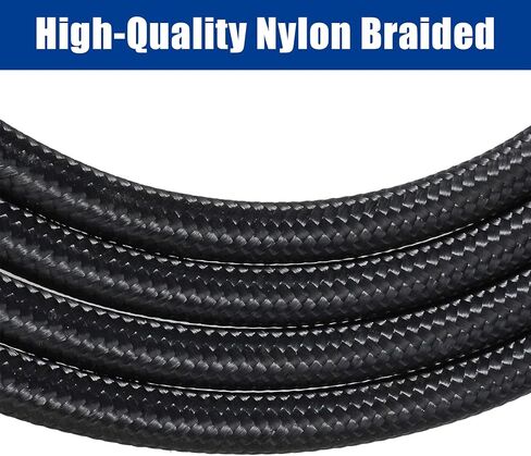 Fuel Line Hose 10FT 6AN 3/8" Universal Silver Stainless Steel Braided Nylon CPE Oil Gas Fuel Hoses 10 Feet AN-6 3/8 inches in Kuwait