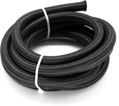 Fuel Line Hose 10FT 6AN 3/8" Universal Silver Stainless Steel Braided Nylon CPE Oil Gas Fuel Hoses 10 Feet AN-6 3/8 inches in Kuwait