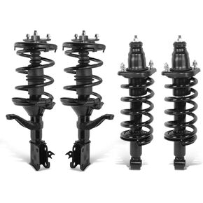 زوج من مجموعة Auto Dynasty من مجموعة تثبيت دعامة الصدمات الربيعية للملف الأمامي والدعامات الخلفية لامتصاص الصدمات متوافق مع Honda CR-V 2002-2006، طلاء مسحوق أسود غير لامع in Kuwait