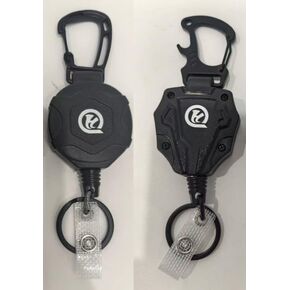 Retractable Keychain Heavy Duty Carabiner with ID Badge Holder Pack of 2 – 31.5" Steel Cord Badge Reel 8oz Load, for Work, Outdoor Everyday Carry Black in Saudi Arabia