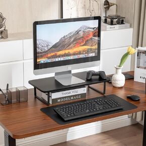 Monitor Stand Riser, 21.6 Inch Large single monitor Stand for Computer, Monitor Desk Shelves for Printers, TV, Keyboard, Laptop. (Black) in Saudi Arabia