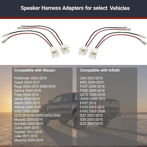 4 PCS Door Speaker Wiring Harness PC2-28 Audio Speaker Wire Cable Compatible with Nissan Speakers Adapter Connector Plug Easy to Install for Car Speaker Replacement in Kuwait