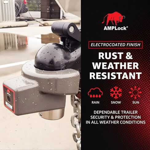 AMPLOCK U-BRP2516 RV/Trailer Coupler Lock - Secure Your 2 5/16'' Ball Coupler with Straight Lip - North American Craftsmanship for Ultimate Trailer Protection with a Push and Lock System in Kuwait