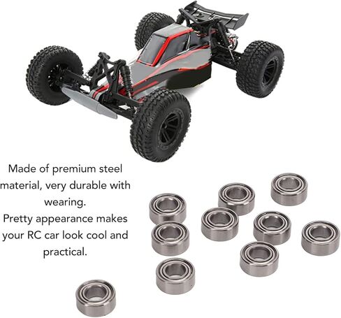 RC Ball Bearing Set 10Pcs Premium Steel 10x5x4mm Ball Bearings for 1/10 RC Cars ZD Racing 10421 S Enhanced Stability Smooth Performance Durable Material Easy Installation in Saudi Arabia