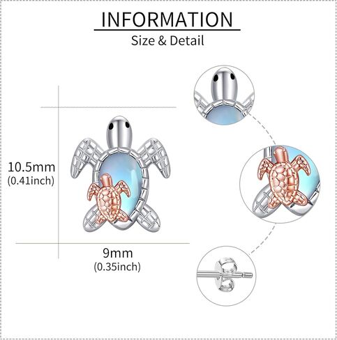 Turtle Ear Crawler Earrings 925 Sterling Silver Moonstone Sea Turtle Earrings Ocean Animal Turtle Jewelry For Women in Saudi Arabia