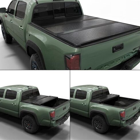 غطاء تونيو لسرير الشاحنة الصلب القابل للطي من Toptiny |HTF021|يناسب 2016-2026 Toyota Tacoma مع نظام المسار OE مقاس 5 أقدام و1 بوصة (60.5 بوصة) in Saudi Arabia