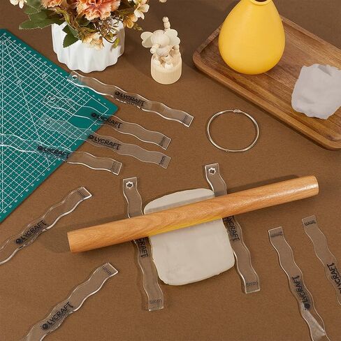 OLYCRAFT 10Pcs 5 Size Clay Depth Guides 1/2/3/4/5mm Acrylic Polymer Clay Depth Guide Set Adjustable Clays Rolling Pin Guide with Protective Film Clays Rolling Tools for Polymer Earrings DIY Making in Saudi Arabia