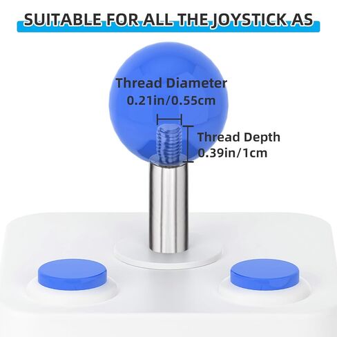 Gallipower 4Pcs Joystick Head,Arcade Joystick Ball Top Handle Rocker Round Head,Arcade Kit DIY Replacement Parts(Blue,Green,Red,Yellow) in Saudi Arabia