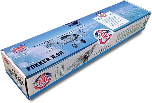 مجموعة نموذج طائرة من خشب البلسا المقطوع بالليزر من Guillow WWI Fokker D.VII، مقاس 18 بوصة in Kuwait