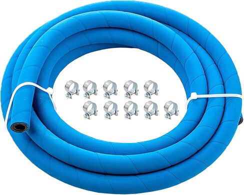 10FT Fuel Line Hose 6AN 3/8" High Pressure Hose 700PSI 9.6mm for Fuel Systems Engines Tube Hose Blue Multiple Size Options(Attached 10pcs Hose Clamp) in Saudi Arabia
