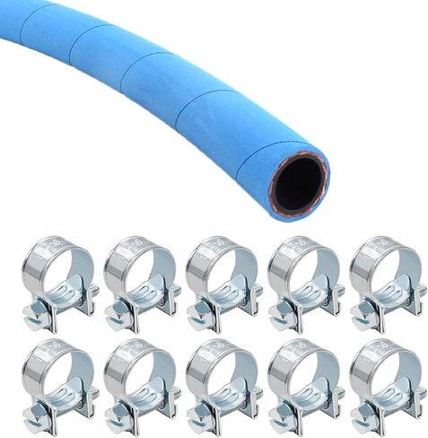 10FT Fuel Line Hose 6AN 3/8" High Pressure Hose 700PSI 9.6mm for Fuel Systems Engines Tube Hose Blue Multiple Size Options(Attached 10pcs Hose Clamp) in Saudi Arabia