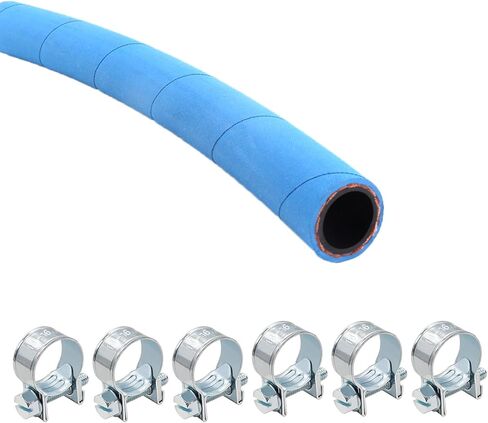10FT Fuel Line Hose 6AN 3/8" High Pressure Hose 700PSI 9.6mm for Fuel Systems Engines Tube Hose Blue Multiple Size Options(Attached 10pcs Hose Clamp) in Saudi Arabia