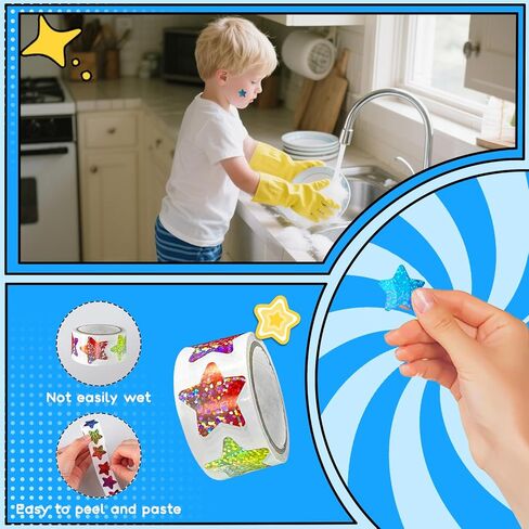 1000 Pcs Smiley Face Star Stickers for Kids Reward, 1 inch Holographic Smiley Face Stickers for Behavior Chart, Student Planner, School Classroom Students Teacher Supplies in Saudi Arabia