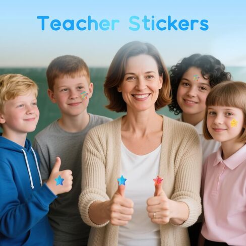 1000 Pcs Smiley Face Star Stickers for Kids Reward, 1 inch Holographic Smiley Face Stickers for Behavior Chart, Student Planner, School Classroom Students Teacher Supplies in Saudi Arabia