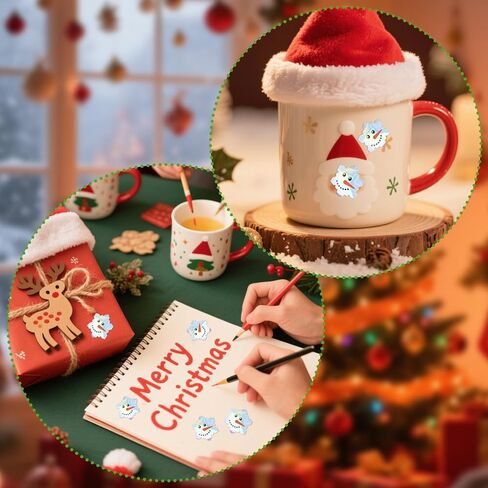 500pcs Christmas Stickers, Waterproof Self-Adhesive Decorative Seal Stickers for Envelope Journals Gifts Crafts Party Supplies (Green Christmas Tree) in Saudi Arabia