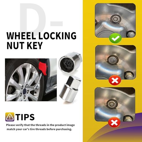 أداة إزالة صواميل العروة على شكل حرف D متوافقة مع تويوتا ولكزس، مفتاح قفل العجلة الاحترافي لتفكيك وتركيب العجلات وصواميل متينة مضادة للسرقة وأدوات السيارات in Kuwait