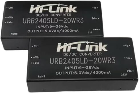 2pcs/lot DCDC Converter URB2405LD-20WR3 24V(9-36V) Input to 5V 4A 20W Power Supply Module Step Down Household in Saudi Arabia