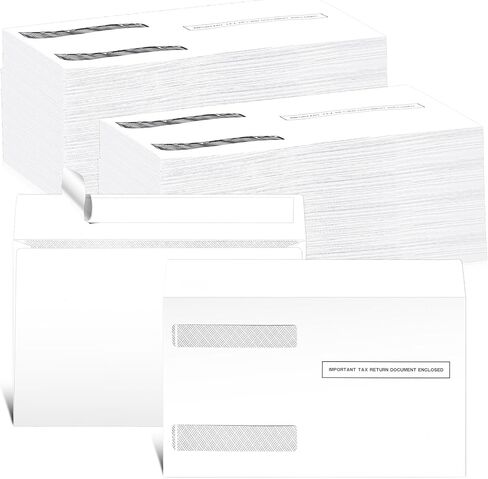 50 PC W2 Envelopes 2025 Double Window Self Sealed Tax Security Envelopes for W2 Forms 4-Up V2 Horizontal Format (9 X 5-5/8) in Saudi Arabia