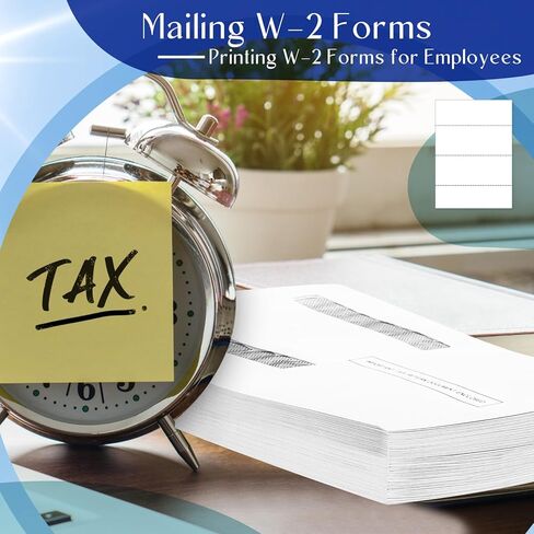50 PC W2 Envelopes 2025 Double Window Self Sealed Tax Security Envelopes for W2 Forms 4-Up V2 Horizontal Format (9 X 5-5/8) in Saudi Arabia