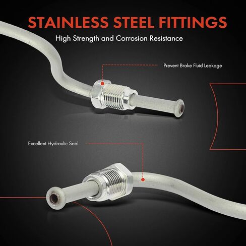 A-Premium Rear Passenger Brake Hydraulic Hose Compatible with Volkswagen and Audi Model - Jetta 2005-2018, Golf 2010-2014, Golf R 2012-2013, Beetle 2012-2019, A3, A3 Quattro, Eos, GTI, TT, R32, Rabbit in Saudi Arabia