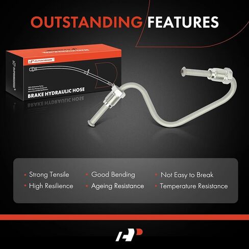A-Premium Rear Passenger Brake Hydraulic Hose Compatible with Volkswagen and Audi Model - Jetta 2005-2018, Golf 2010-2014, Golf R 2012-2013, Beetle 2012-2019, A3, A3 Quattro, Eos, GTI, TT, R32, Rabbit in Saudi Arabia