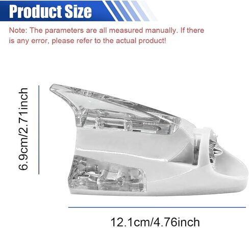 YoRise Car Roof Wind Powered LED Light, Shark Fin Warning Flash Lamp, Waterproof Self-Adhesive Car Antenna Topper Decorative Lights, Roof Tail Light Decoration Replacement for Most Cars (White) in Kuwait