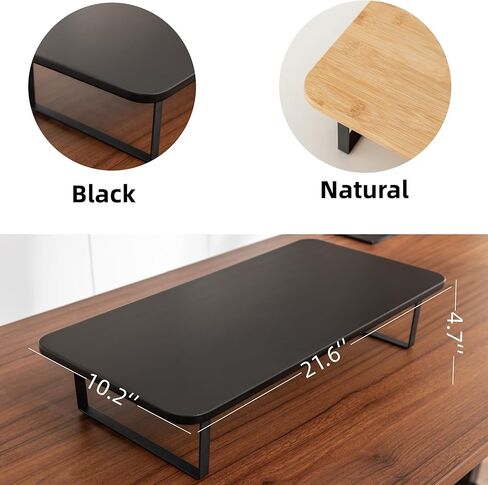Monitor Stand Riser, 21.6 Inch Large single monitor Stand for Computer, Monitor Desk Shelves for Printers, TV, Keyboard, Laptop. (Black) in Saudi Arabia