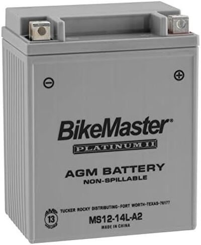 BikeMaster AGM Platinum II Battery MS12-14L-A2 For Kawasaki KLR650 1987-2017 in Saudi Arabia