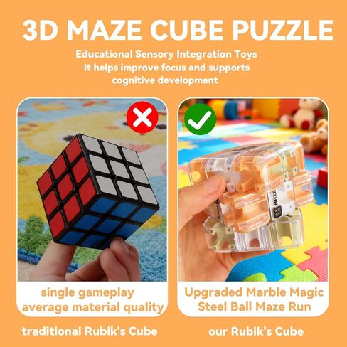 Challenging 3D Labyrinth Maze Cube, Brain-Testing Puzzle Game for Kids 8+, Educational Logic Toy for Home or Travel in Saudi Arabia