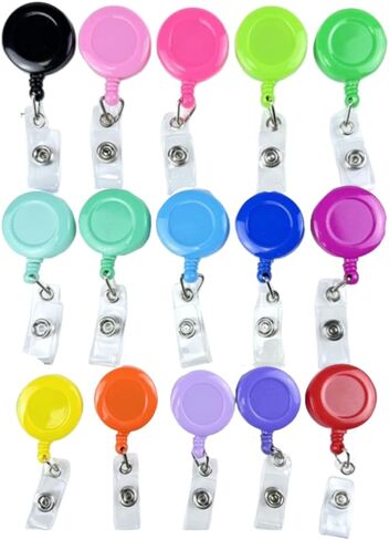 15pcs Colorful Beadable Badge Reels Making Kits,Retractable Badge Reel with Belt Clip for ID Name DIY Gift Beadable Items for Nurses, Teachers, Students, Office, Workers in Saudi Arabia
