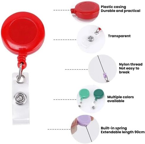 15pcs Colorful Beadable Badge Reels Making Kits,Retractable Badge Reel with Belt Clip for ID Name DIY Gift Beadable Items for Nurses, Teachers, Students, Office, Workers in Saudi Arabia