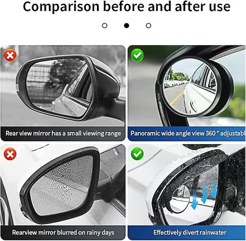 [Oktree 2-Pack Blind Spot Car Rearview Mirrors] Universal 360° Adjustable Round Rearview Mirrors | Wide-Angle Car Accessories for Cars, Trucks, and SUVs (2) in Saudi Arabia