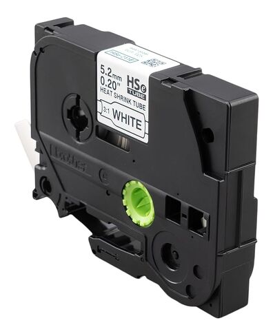 Brother HSe211E 5.28mm (0.2in) Black on White 3:1 Heat Shrink Tube in Saudi Arabia