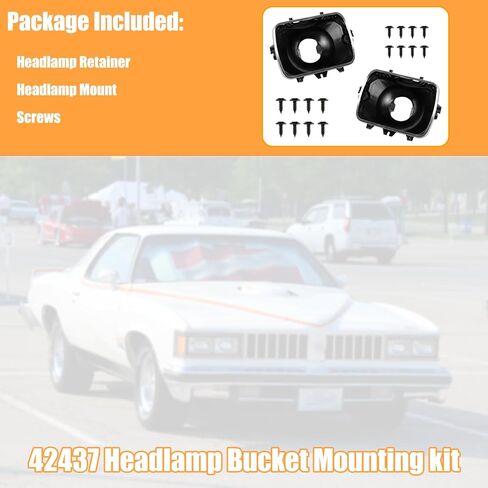 42437 Headlamp Bucket Mounting Kit (2 Pack) - Compatible with GMC Chevrolet Oldsmobile Buick Pontiac Cadillac, Replaces 5966249, 5968095, 5969466, 5X7 Headlight Bucket in Saudi Arabia