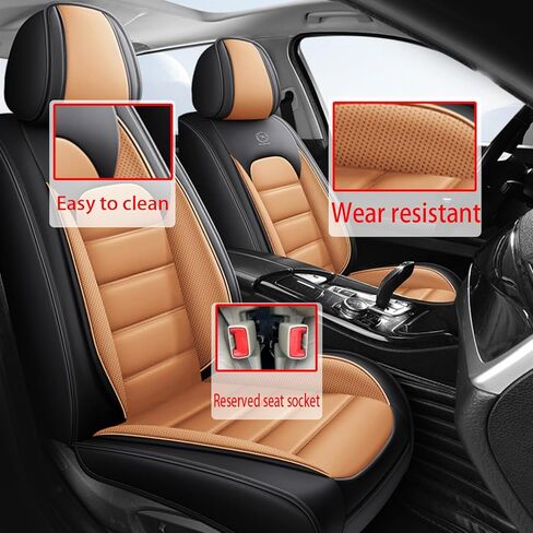 Seat Covers for Kia K4 2025,Full Set Leather Car Seat Covers,Waterproof Seat Protectors Auto Seat Covers,Breathable Nonslip Interior Cover Seats for Cars(Green & Black) in Saudi Arabia