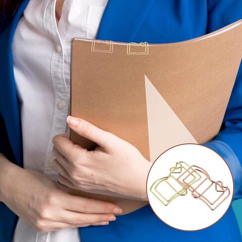 40Pcs Book Clips, Rose Gold Fun Paper Clips, Shaped Paper Clip Funny Bookmarks Planner, Decorative Papers Clip to Hold Book Open for Fun Office Supplies School Gifts Wedding Decoration in Saudi Arabia