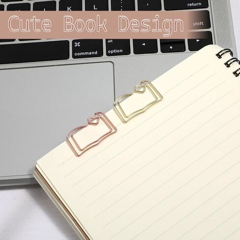 40Pcs Book Clips, Rose Gold Fun Paper Clips, Shaped Paper Clip Funny Bookmarks Planner, Decorative Papers Clip to Hold Book Open for Fun Office Supplies School Gifts Wedding Decoration in Saudi Arabia