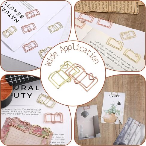 40Pcs Book Clips, Rose Gold Fun Paper Clips, Shaped Paper Clip Funny Bookmarks Planner, Decorative Papers Clip to Hold Book Open for Fun Office Supplies School Gifts Wedding Decoration in Saudi Arabia
